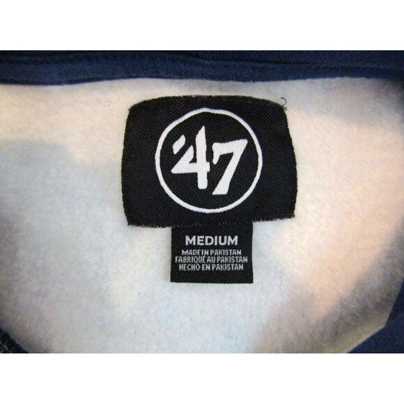 Chicago Cubs Vintage Blue White Striped Hoodie Sweatshirt 47 Fleece Lined Sz M - Picture 5 of 5